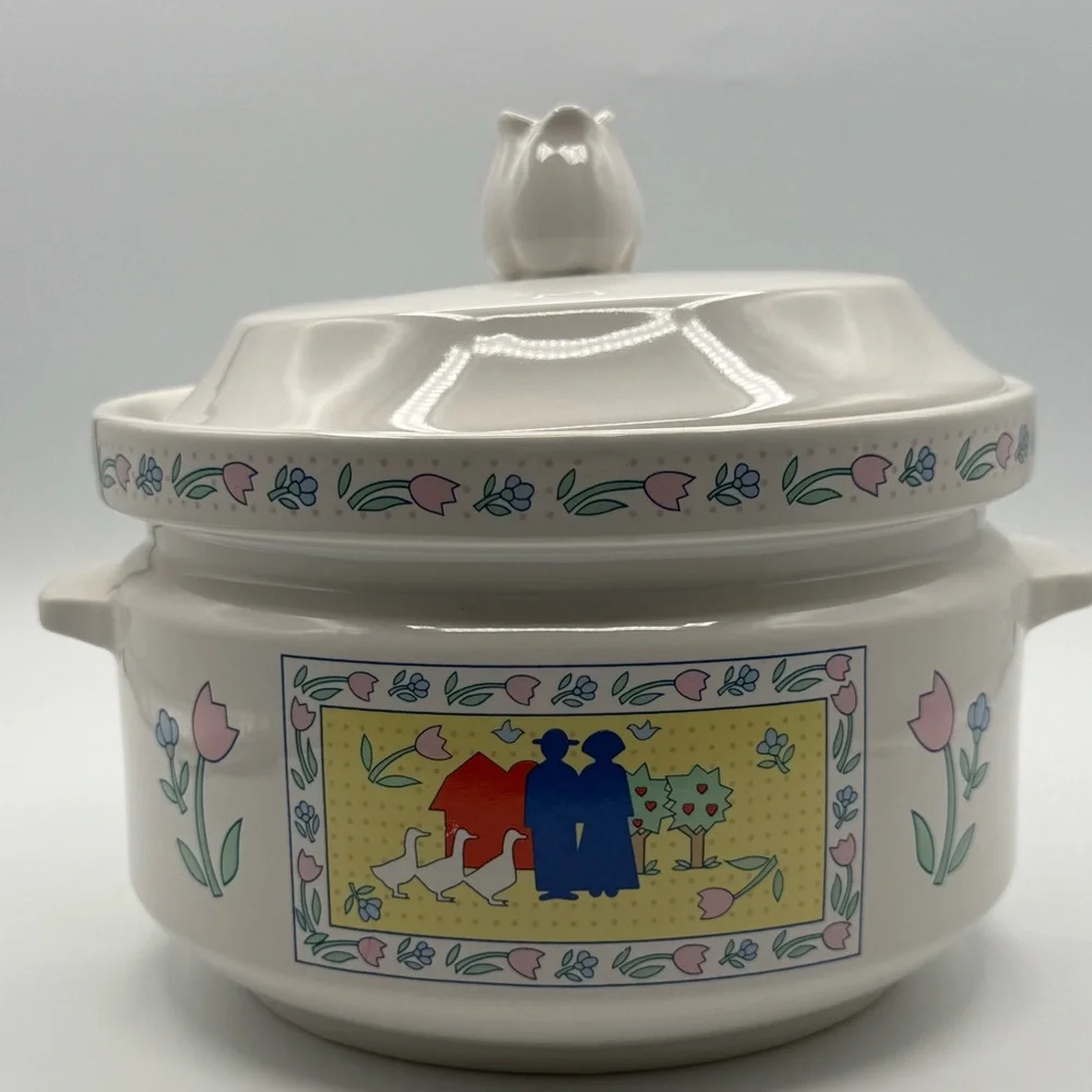 Vintage Pfaltzgraff Folk Art Covered Casserole Dish w/ Lid – Country Farmhouse